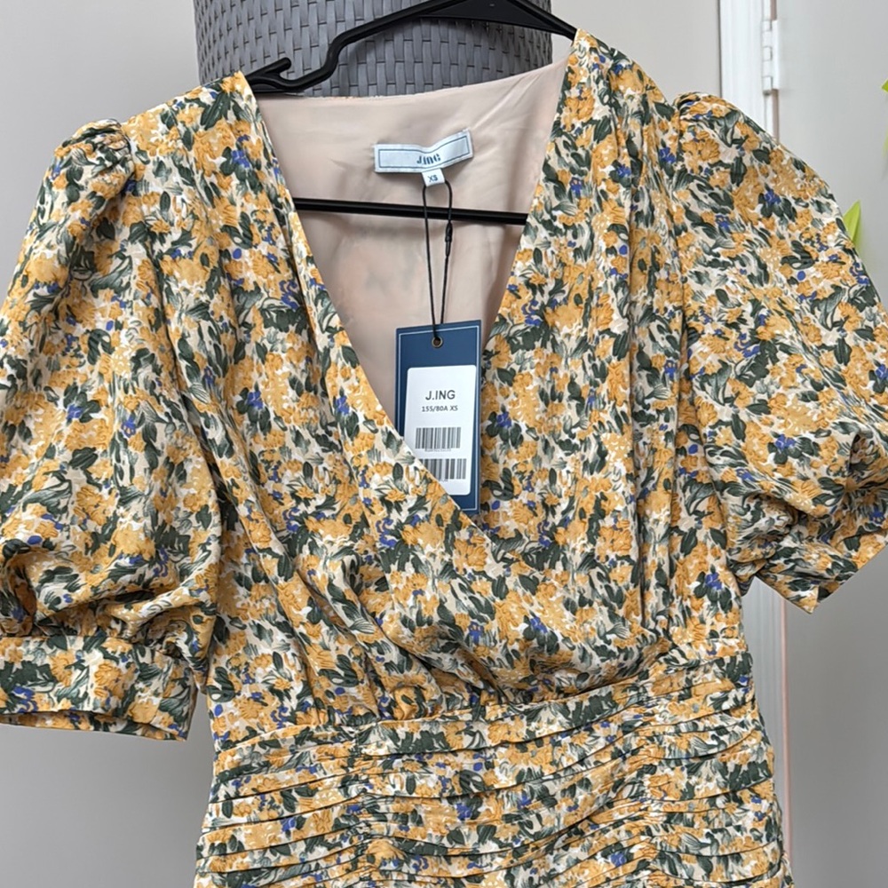 J.ING Floral Midi Dress - Yellow and Blue